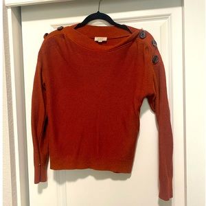 Loft Button Detail Boat Neck Sweater size medium